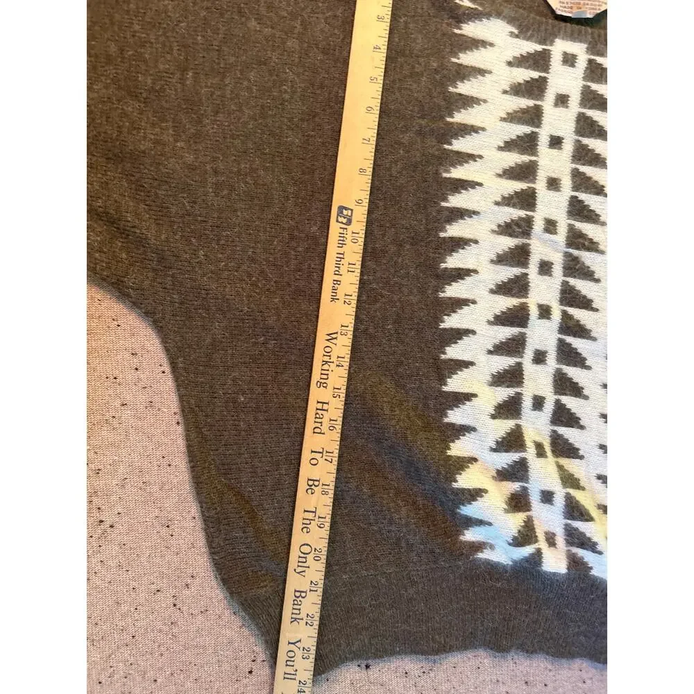 VTG Yves Venet Southwest Style Dolman Sleeve Sweater 42/44 Women's Dark Tan 90s